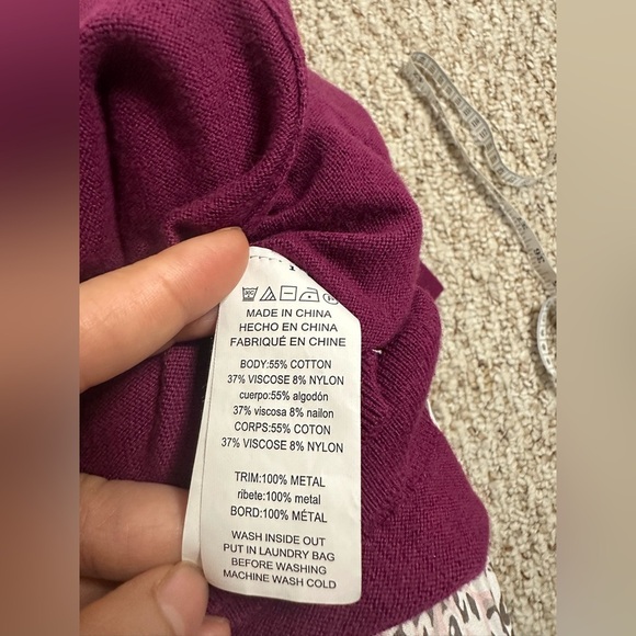 Michael Kors Magenta with Gold Accent sweater long sleeve new with tag - Picture 7 of 10